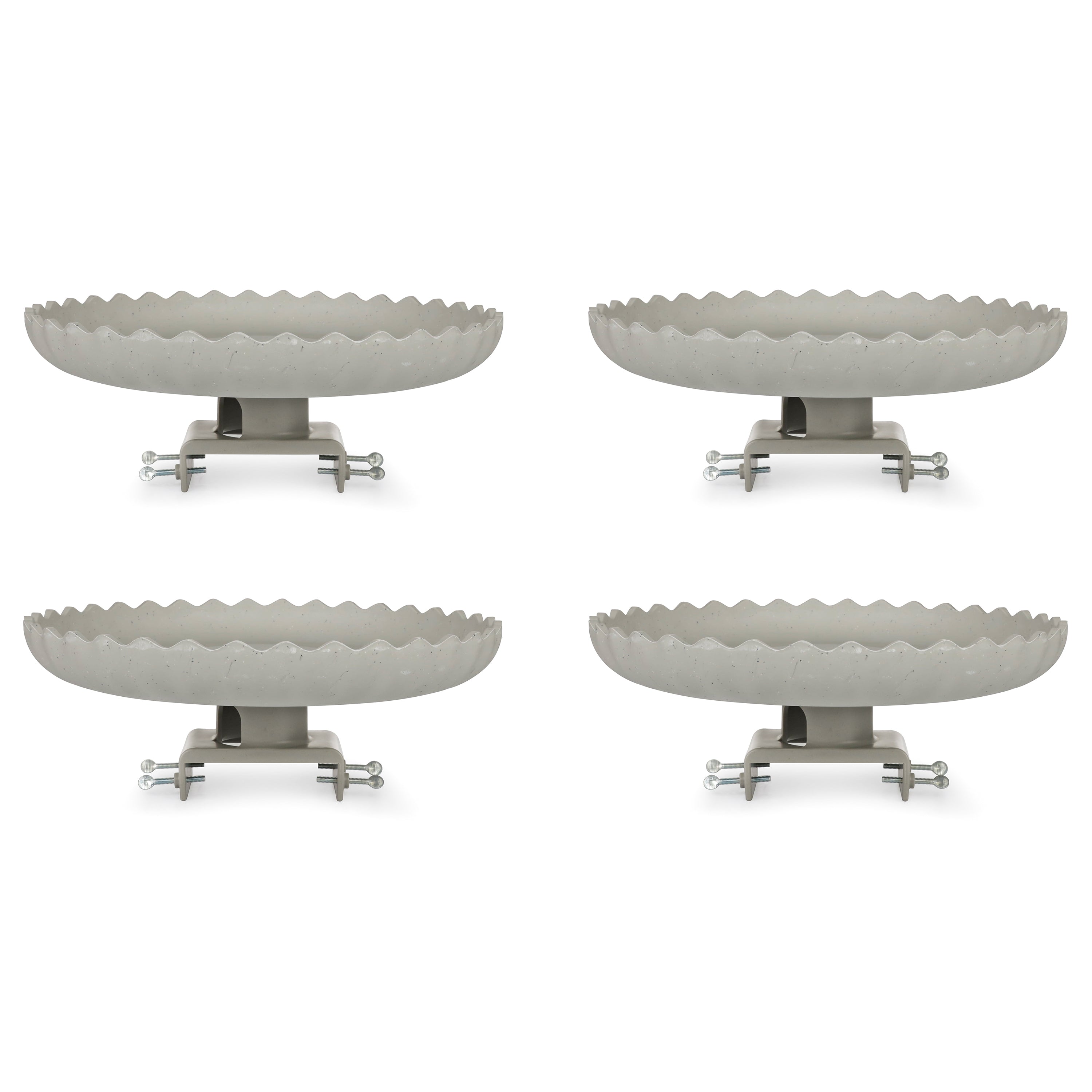 Farm Innovators 120W Outdoor Stone Scalloped Heated Birdbath, Gray (4 Pack)