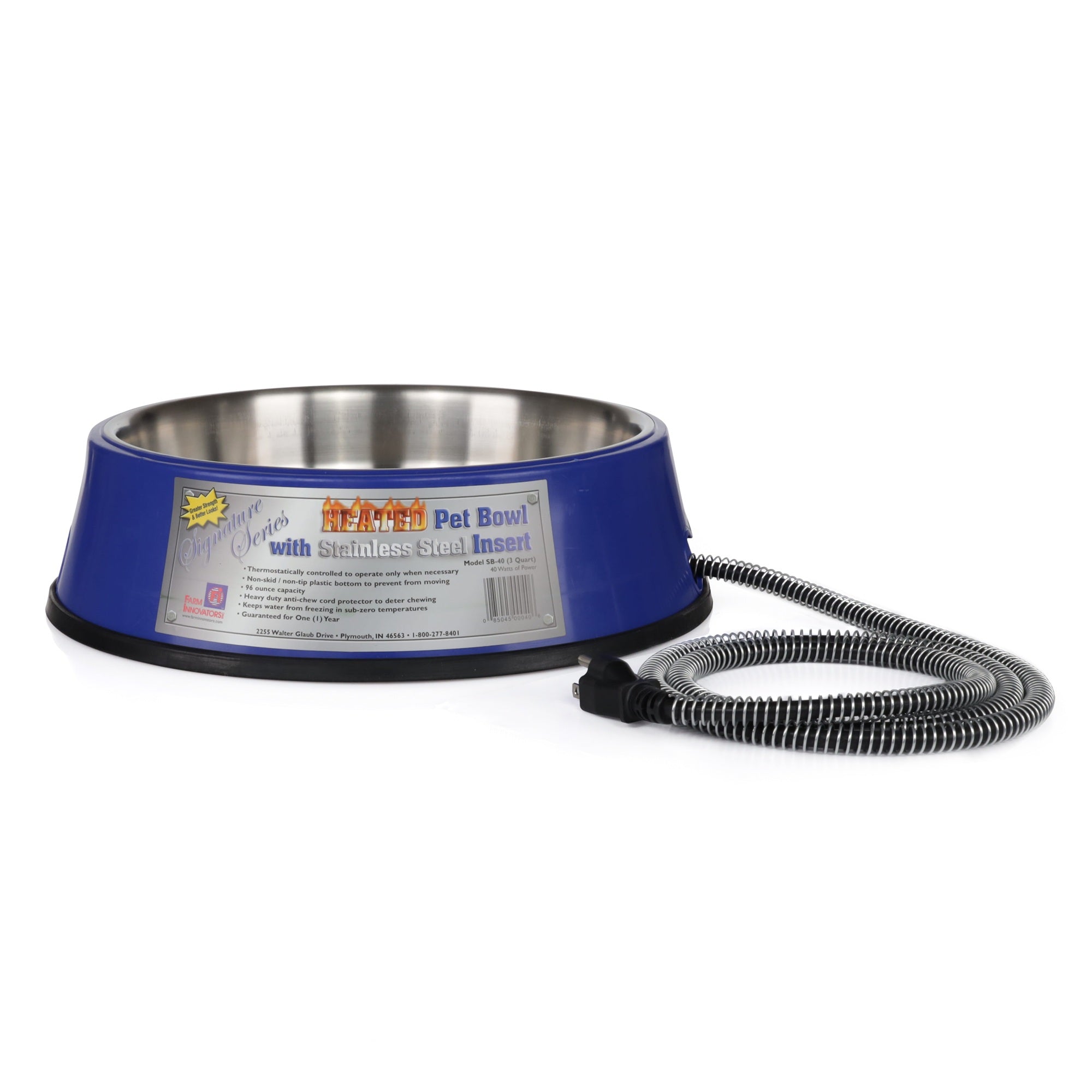 Farm Innovators Signature 3QT Heated Pet Bowl w/Stainless Steel Insert (Used)