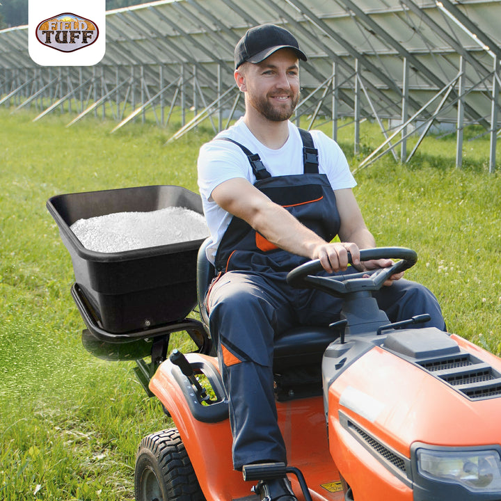 Field Tuff 12V ATV Hitch Mount Receiver 80 lb. Grass, Seed, Fertilizer Spreader - VMInnovations