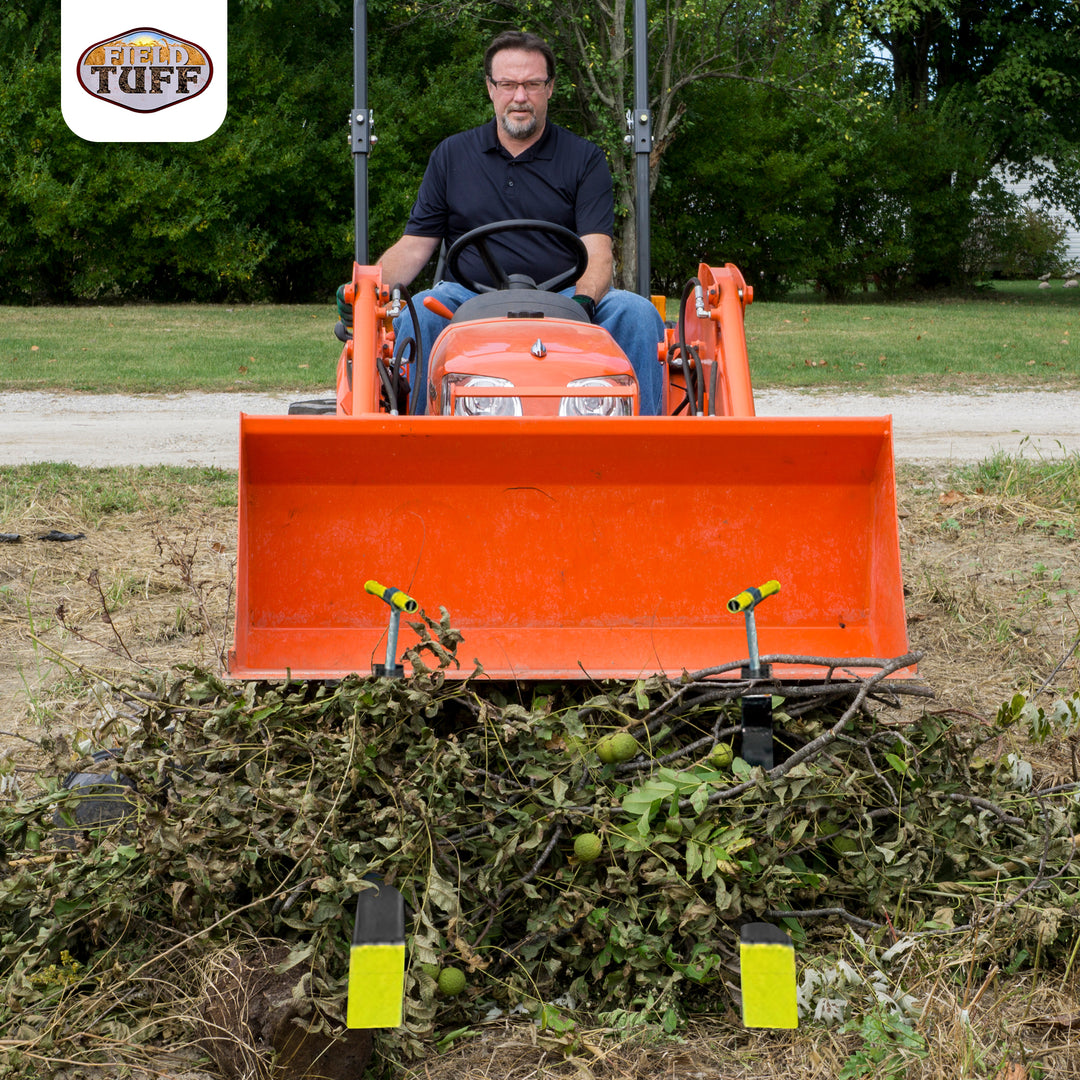 Field Tuff Heavy Duty Steel Tractor Bucket Forks, 1,600 Pound Capacity, 2 Pack - VMInnovations