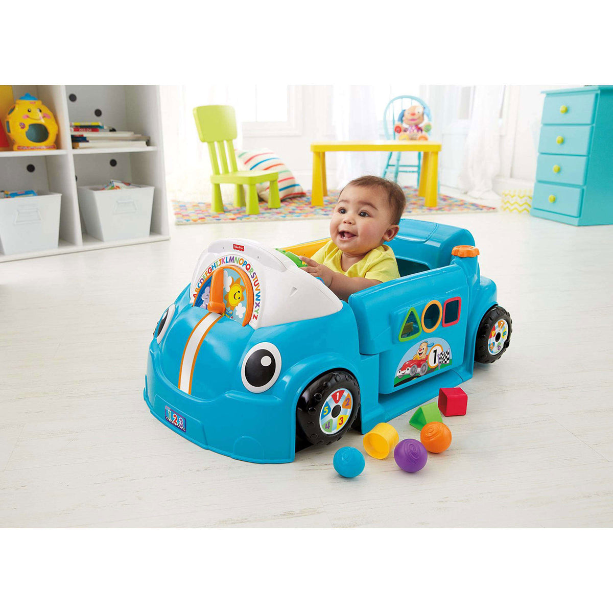 Fisher-Price Laugh & Learn Crawl Around Car Baby Activity Learning Toy, Blue