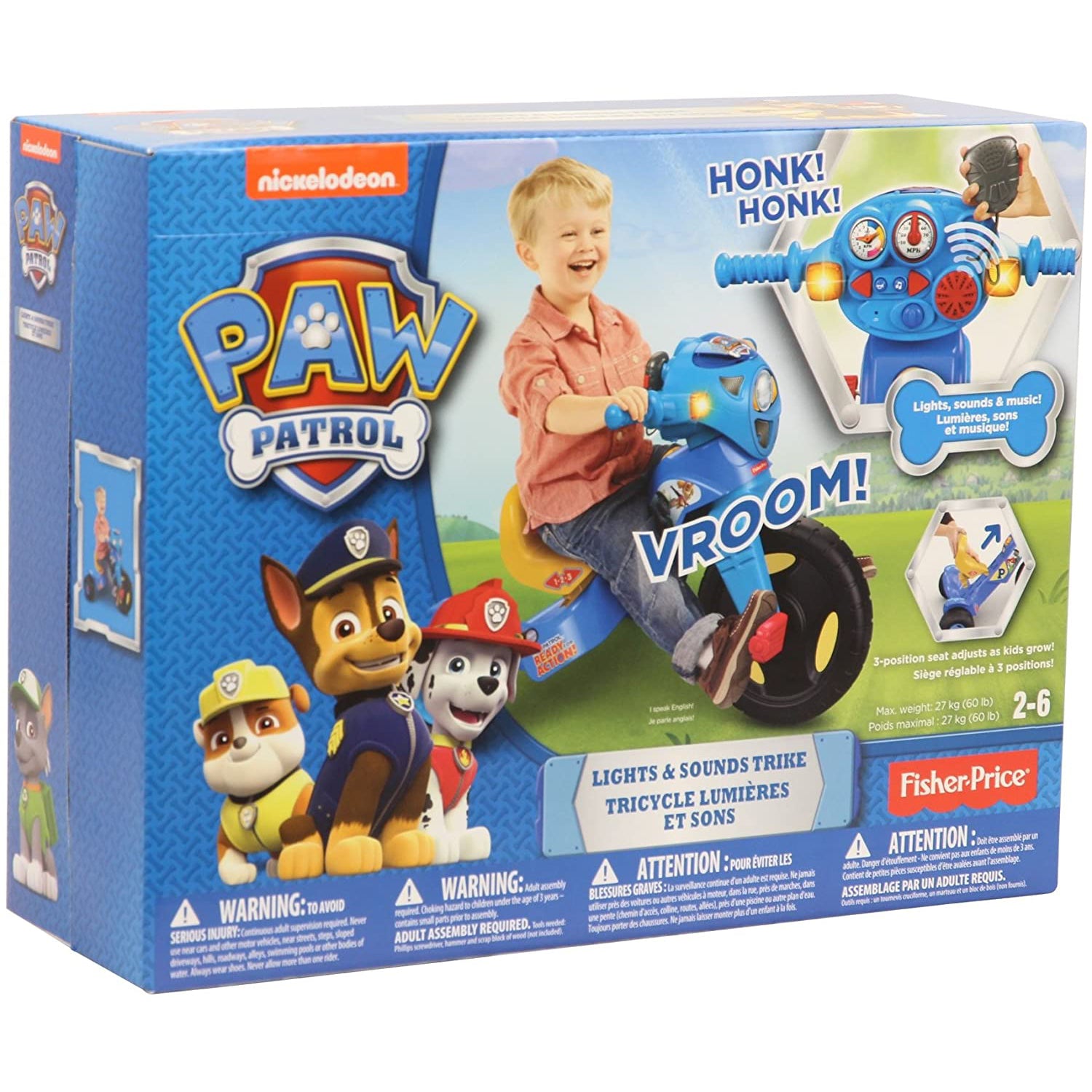 Fisher-Price Nickelodeon Paw Patrol Tough Trike Light Up Kid's Tricycle Ride On (Refurbished)