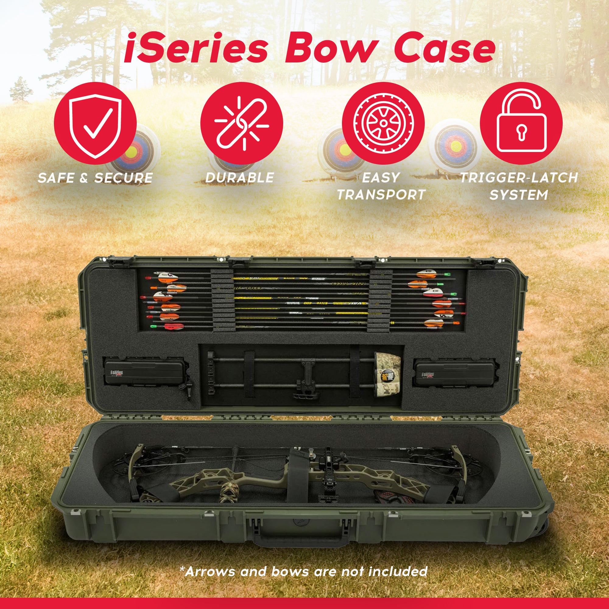 SKB Cases iSeries 4214 Hard Exterior Parallel Limb Bow Case, Green (Open Box) - VMInnovations