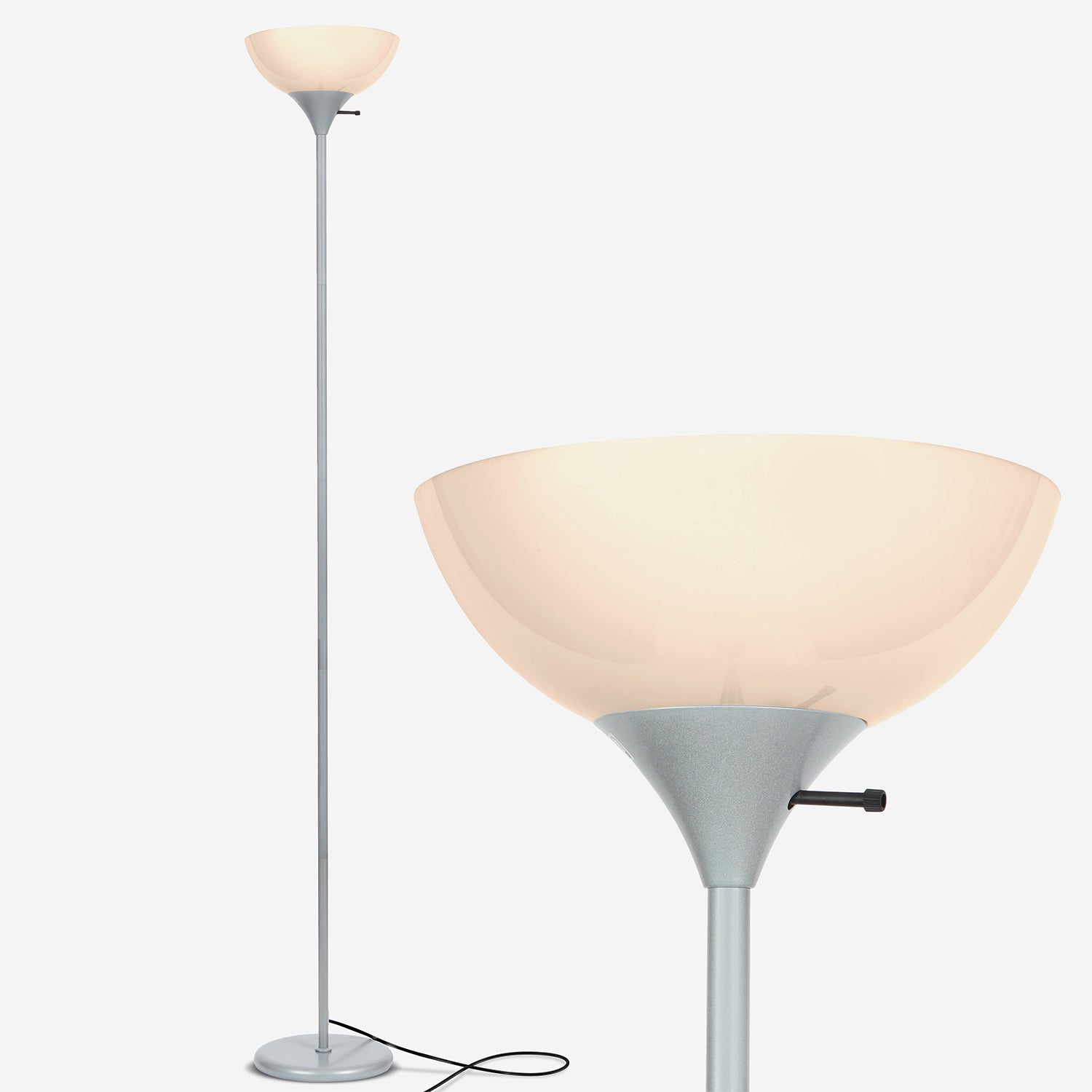Brightech Sky Dome Dimmable LED Torchiere 72 Inch Floor Lamp, Silver (Open Box)