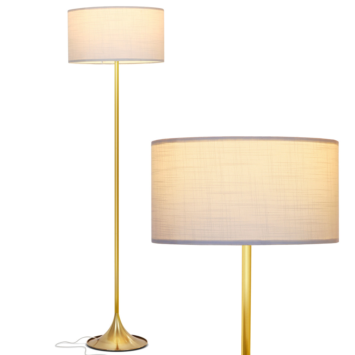 Brightech Quinn Modern Floor Lamp with LED Light, Antique Brass (Open Box)
