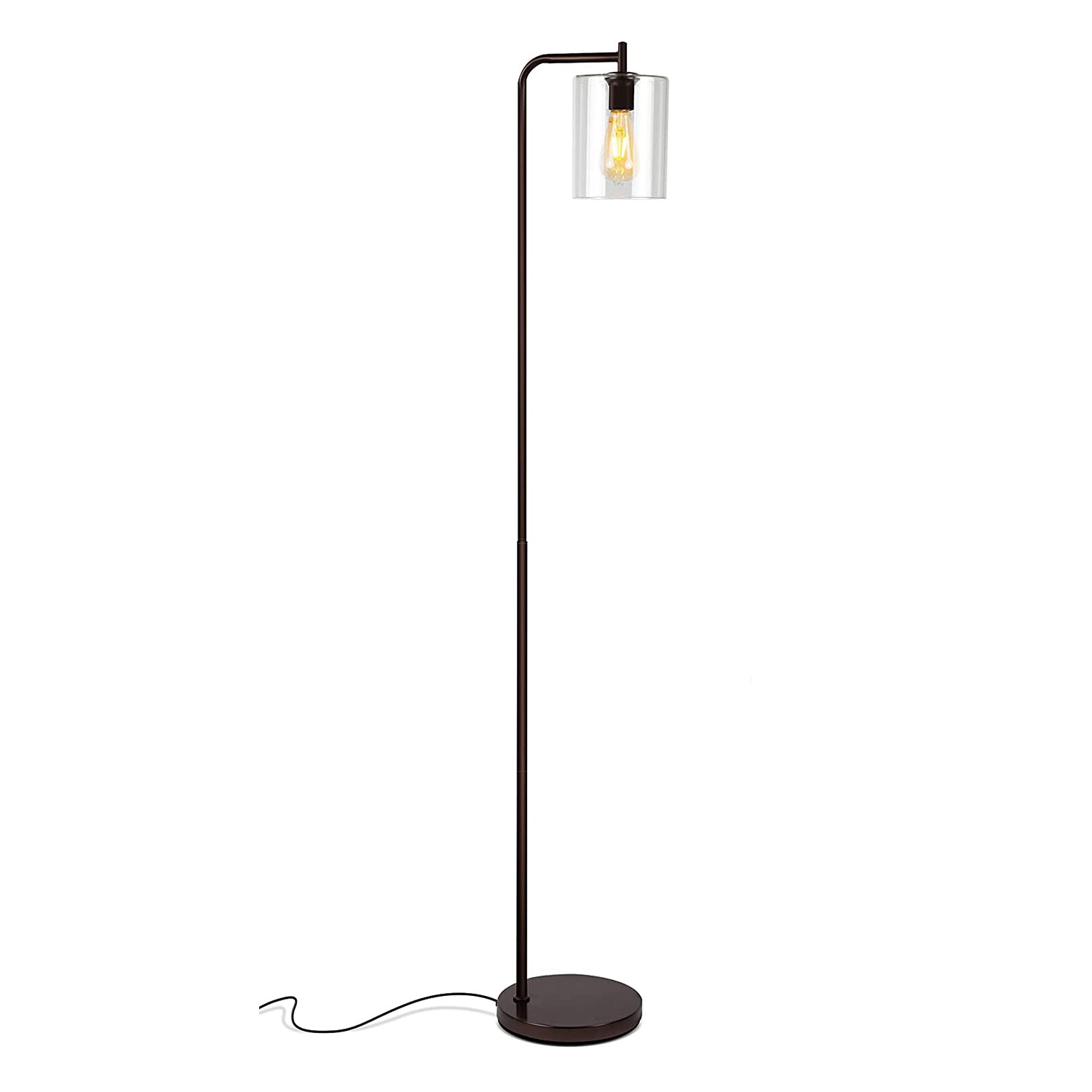 Brightech Elizabeth Floor Lamp with Glass Shade & Edison Bulb, Bronze (Open Box)