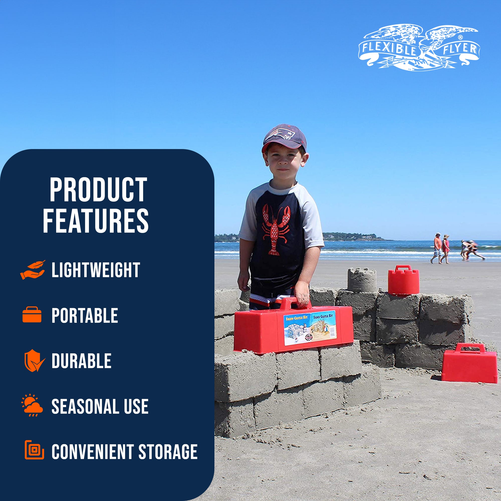 Flexible Flyer Snow Castle Kit 3 Pc Winter Snow and Beach Sand Fort Building Set - VMInnovations