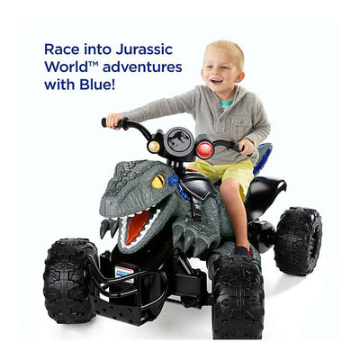 Power Wheels FLJ84 Jurassic World Blue Raptor Dino Racer ATV Ride-On, Blue
