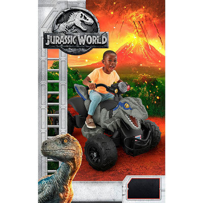 Power Wheels FLJ84 Jurassic World Blue Raptor Dino Racer ATV Ride-On, Blue