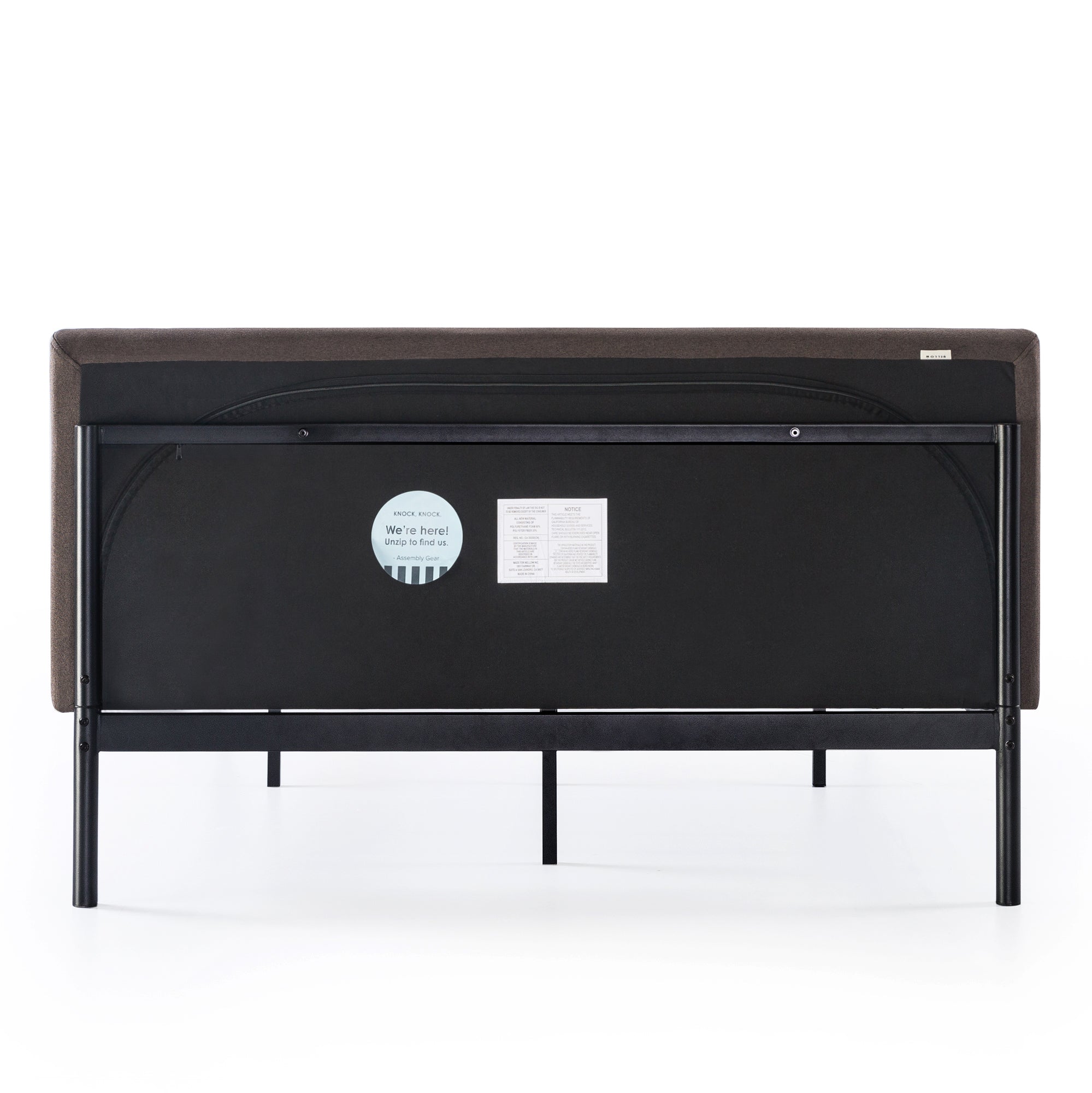 Mellow BREE Metal Platform Bed Frame with Curved Upholstered Backboard(Open Box) - VMInnovations