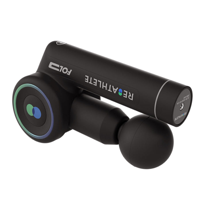 Reathlete FOLD Interchangeable Folding Percussion Massage Therapy Gun, Black - VMInnovations