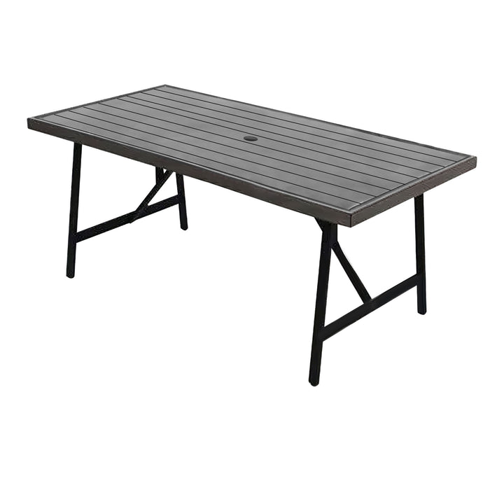 Four Seasons 2 Tone Aluminum Eastport Slat Top Patio Dining Table (Used) - VMInnovations