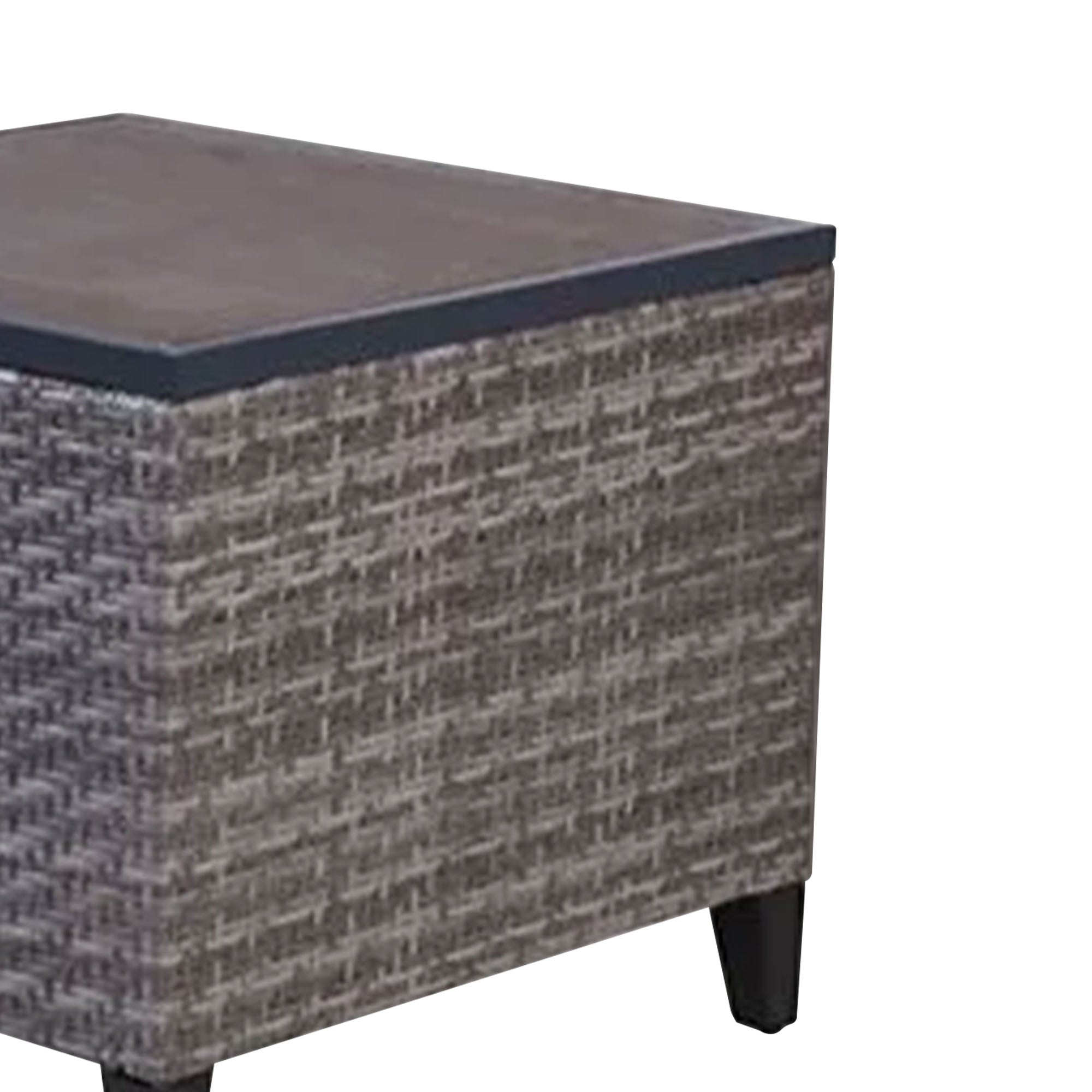 Four Seasons Courtyard Serronova Faux Wood Top Aluminum Side Table, Light Gray - VMInnovations