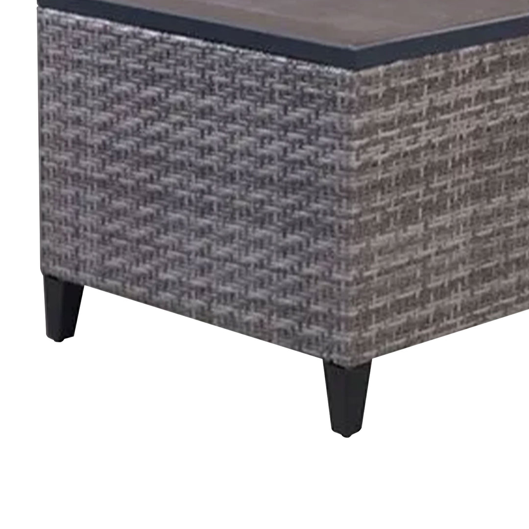 Four Seasons Courtyard Serronova Faux Wood Top Aluminum Side Table, Light Gray - VMInnovations