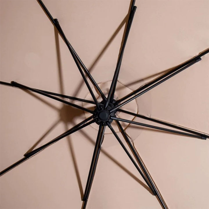 Four Seasons Courtyard 11.5ft Shaped Offset Patio Umbrella, Beige (For Parts) - VMInnovations