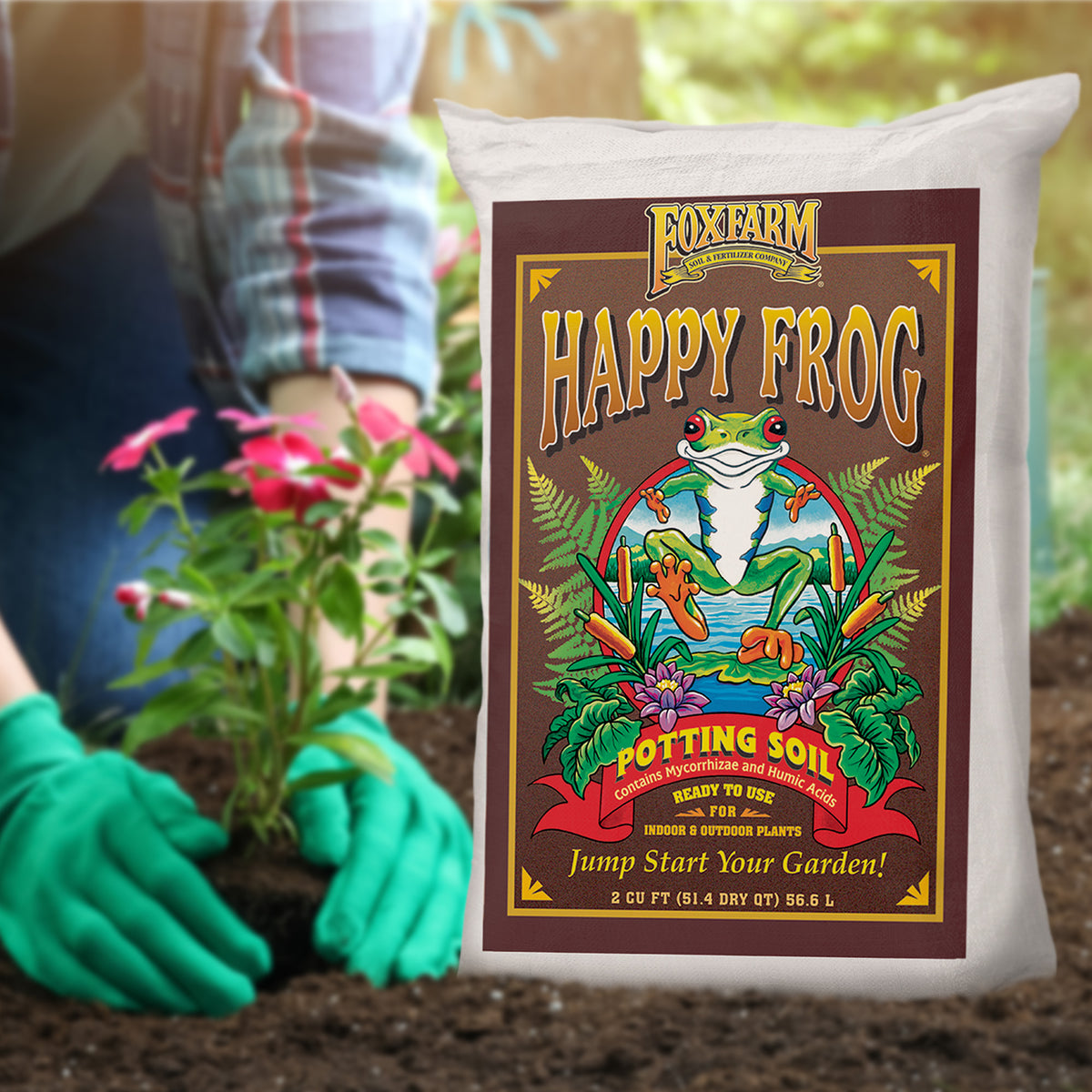 Foxfarm pH Adjusted Happy Frog Potting Soil Mix 2 Cubic Feet Bag (Open Box)