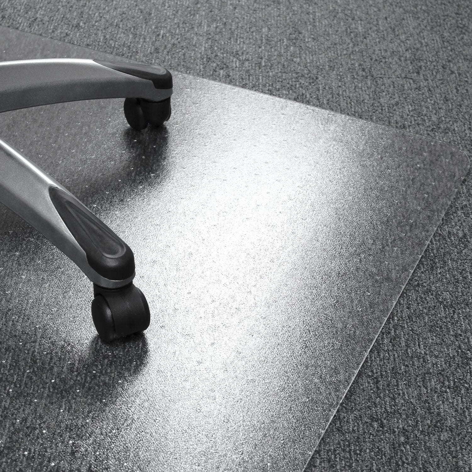 Floortex Solutions 48 x 53 Inch Clear Home Office Floor Chair Plush Carpet Mat
