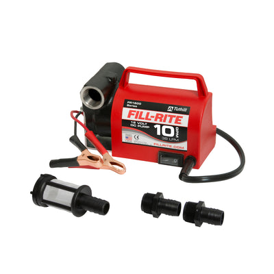 Fill-Rite FR1612 12V 10 GPM Portable Fuel Transfer Pump with Power Cord, Red