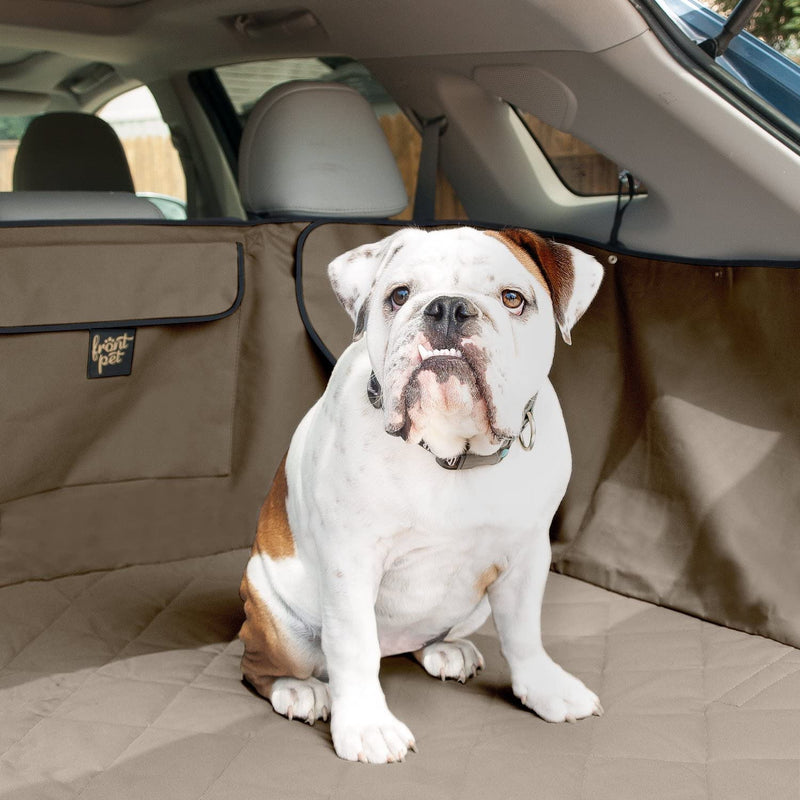 FrontPet Large Adjustable Padded Quilt Interior SUV Cargo Cover Pet Liner, Tan