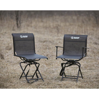 Guide Gear Big Boy Swivel Hunting Blind Chair w/Armrests, 500lbs Capacity, Black