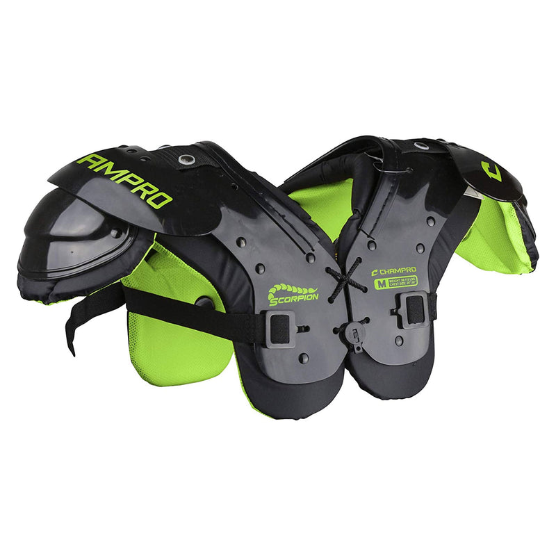 Champro Scorpion Youth Shoulder Pads Football Gear, 100 to 130 Pounds, Large
