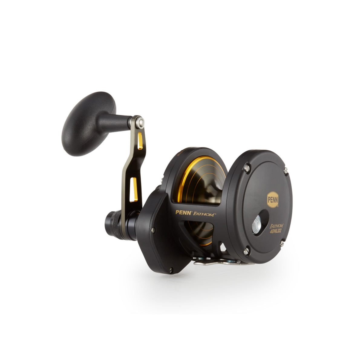 Penn FTH40NLD2 Fathom Lever Drag 2 Speed Right Hand Compact Fishing Reel, Black