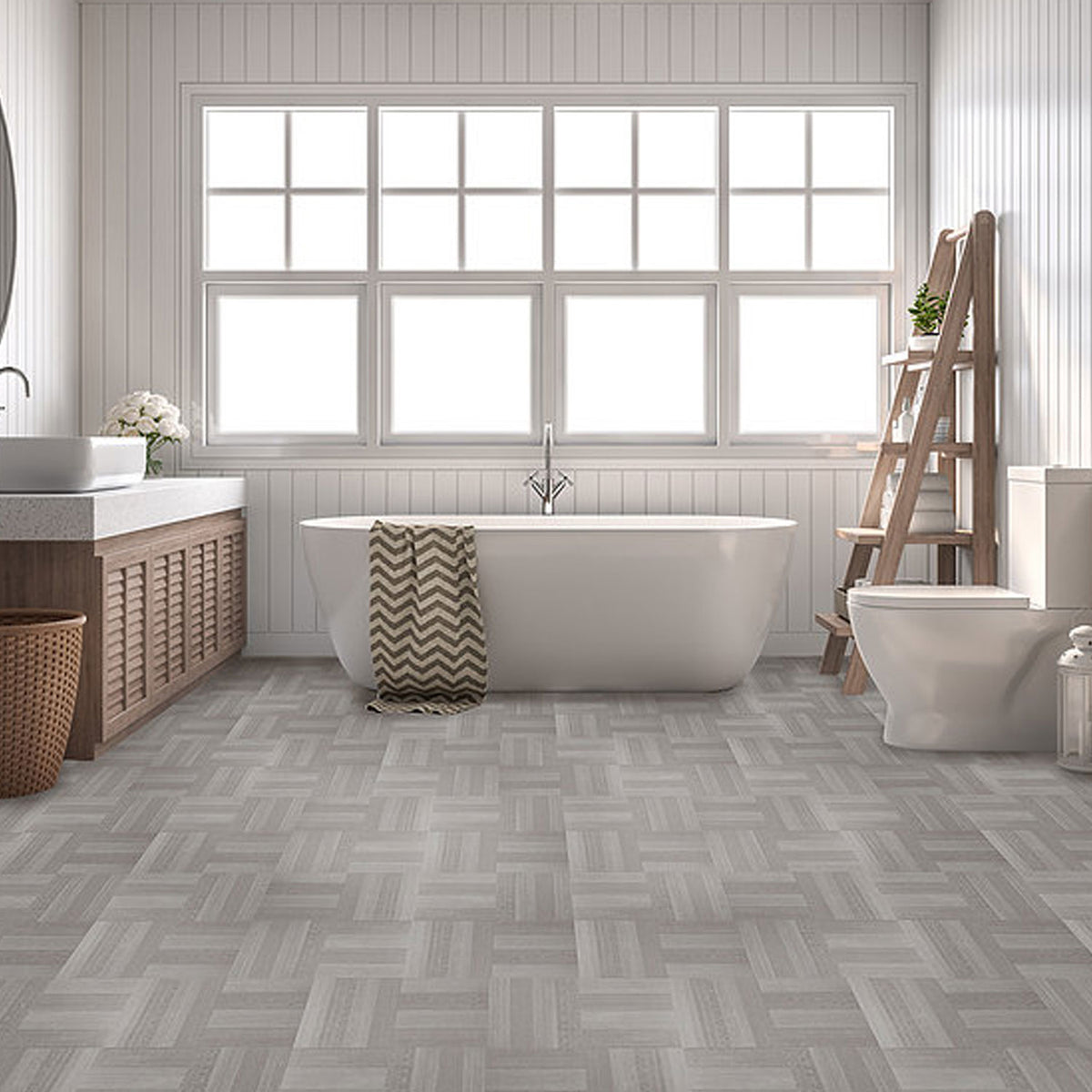 Achim Home Furnishings Nexus Peel & Stick Vinyl Floor Tile, Ash Parquet, 60pk - VMInnovations