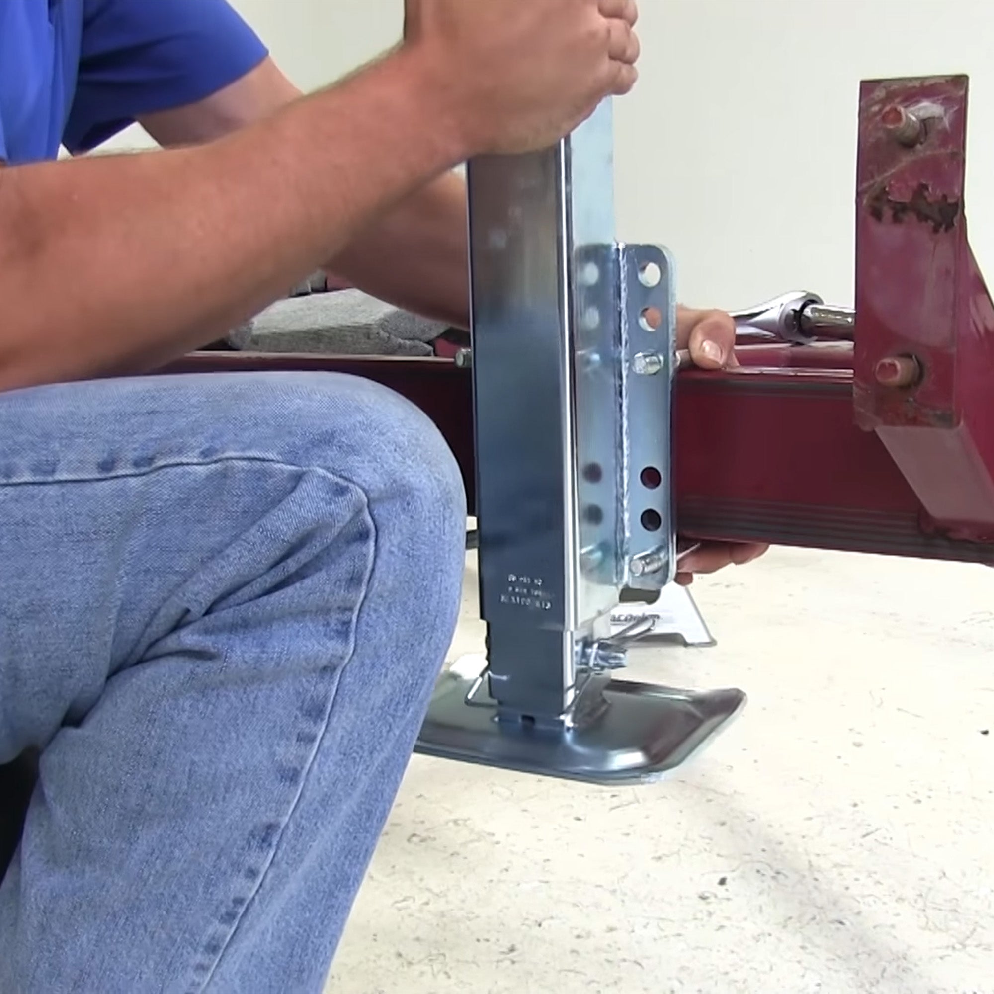 Fulton Bolt On 5000Lb Square Tube & Fixed Trailer Tongue Jack w/Drop Leg (Used) - VMInnovations