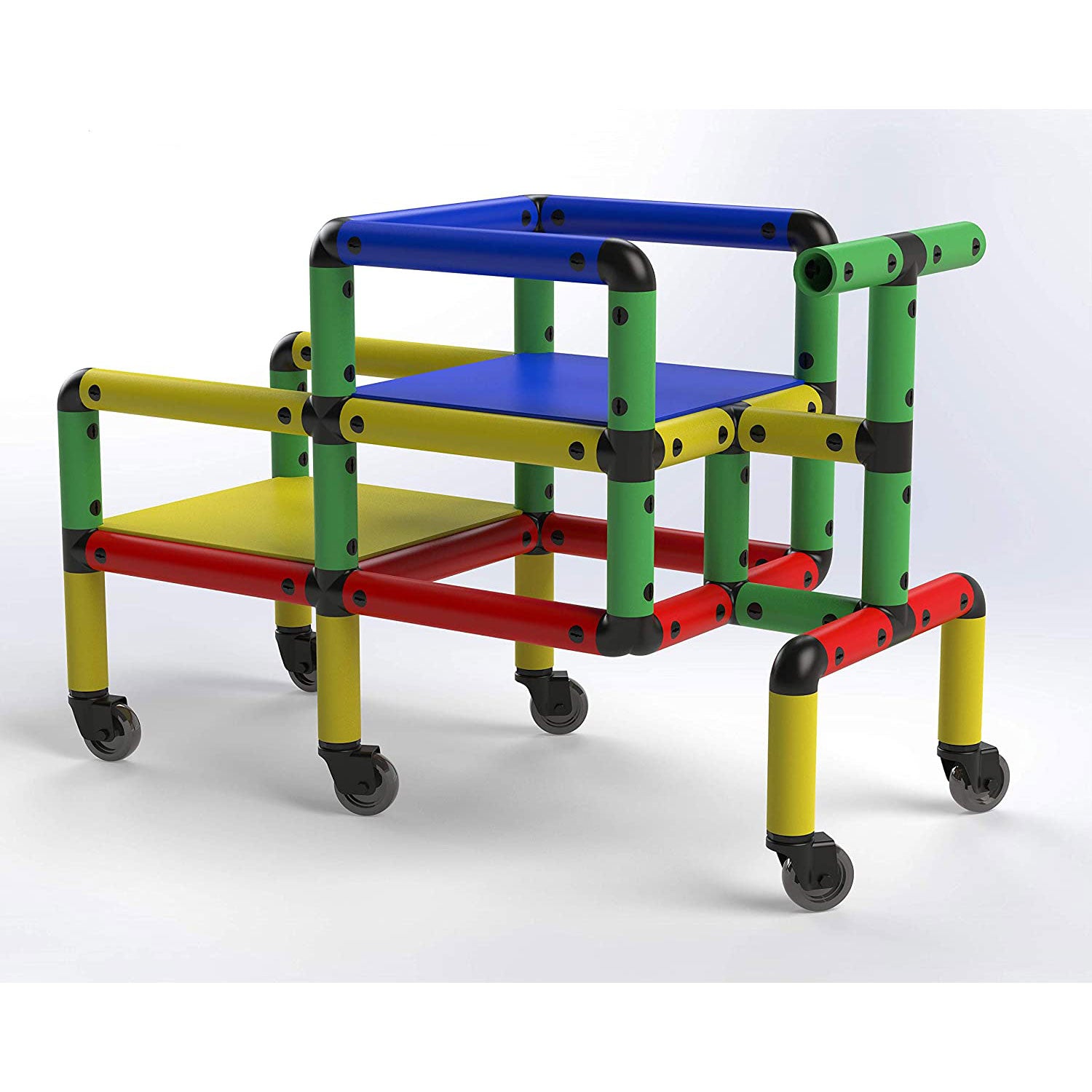 Funphix Construction Kid Toy Set STEM Learning Play Structure w/ Wheels (Used) - VMInnovations