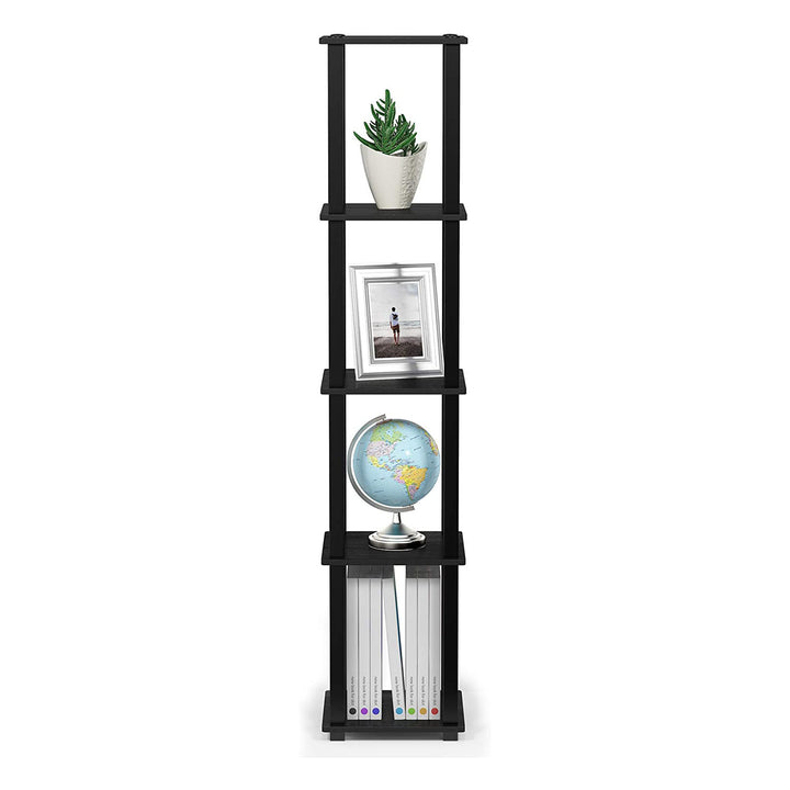 Furinno Turn-N-Tube 5 Tier Wooden Bedroom Corner Display Shelf, Black (Open Box) - VMInnovations