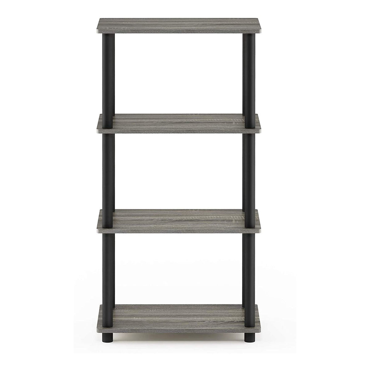 Furinno Turn-N-Tube 4 Tier Wooden Bedroom Corner Display Shelf, French Oak Grey - VMInnovations