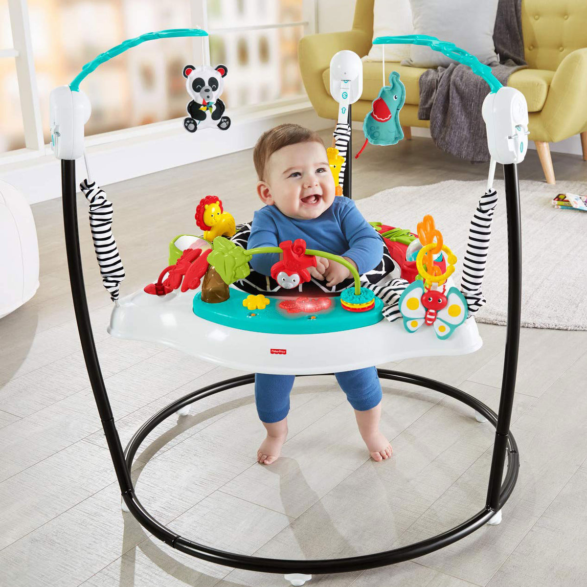 Fisher-Price FWY41 Animal Wonders Jumperoo with 360-Degree Spin Capacity, Teal