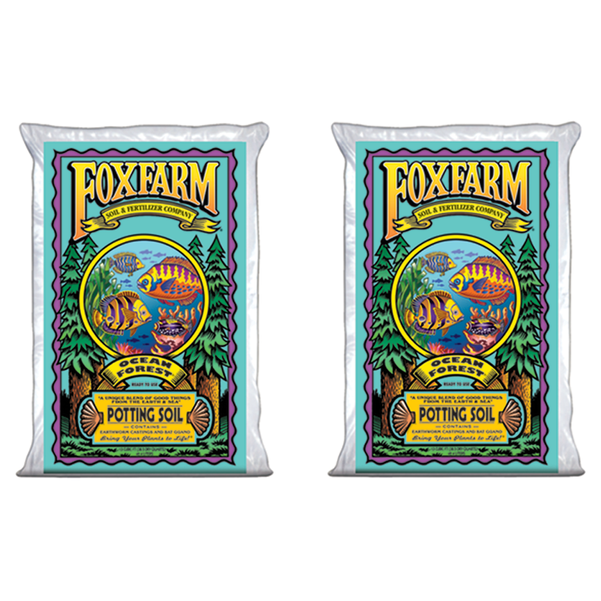 Foxfarm Ocean Forest Garden Potting Soil Bags 6.3-6.8 pH, 1.5 Cu Ft (2 Pack) - VMInnovations
