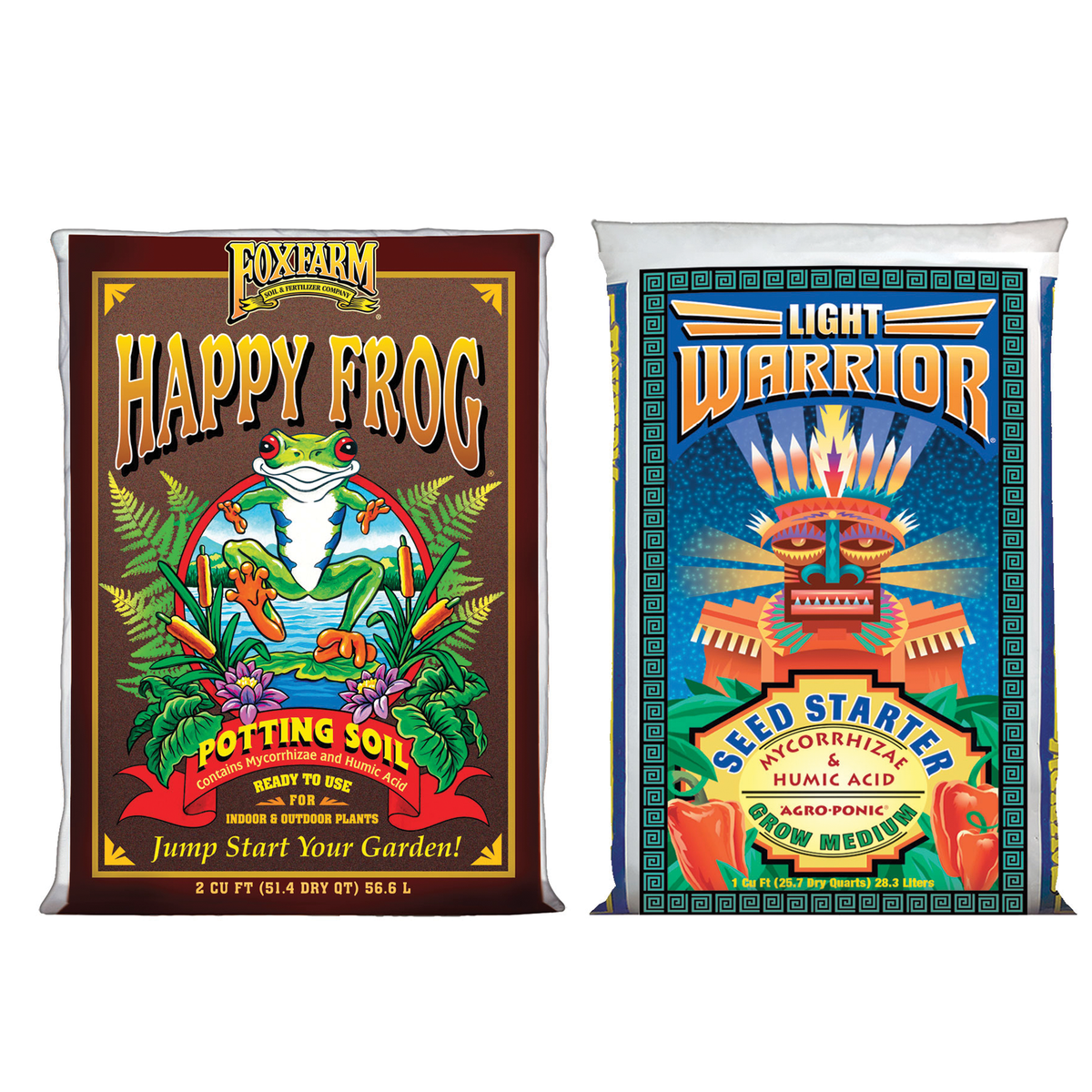 FoxFarm FX1402+FX14047 Light Warrior Seed Germinator & Happy Frog Plant Soil Mix