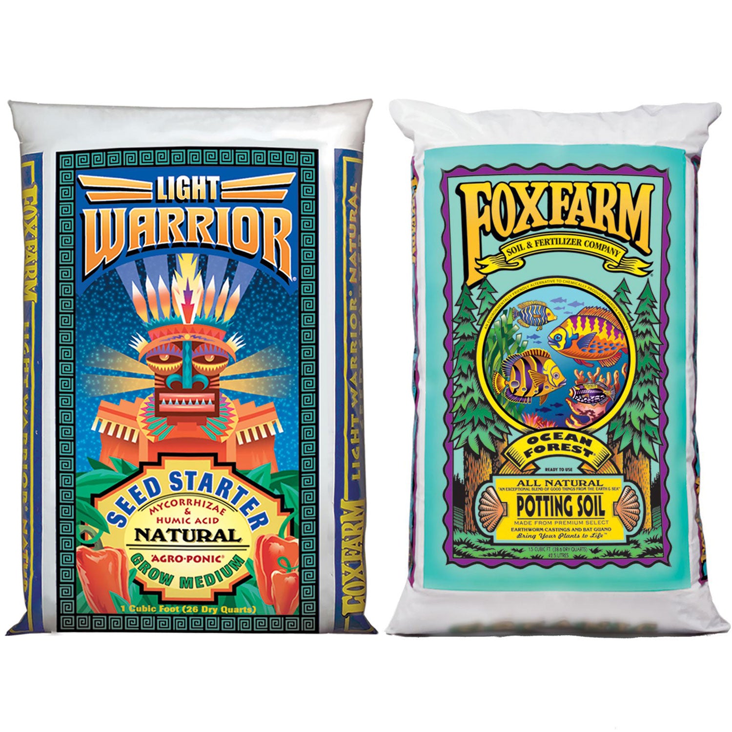 FoxFarm Soilless Seed Germinator Mix + Ocean Forest 6.3-6.8 pH Potting Soil - VMInnovations