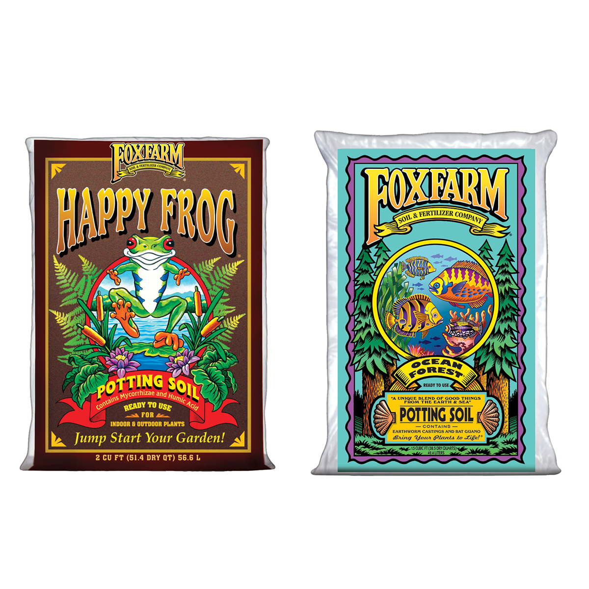 FoxFarm Ocean Forest Garden Soil Mix and Happy Frog Organic Potting Soil Mix - VMInnovations