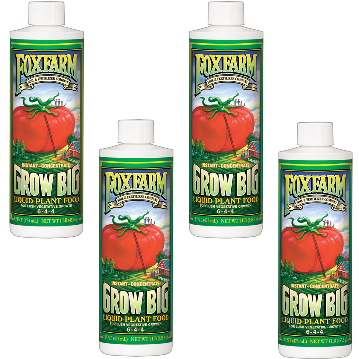 FoxFarm Grow Big Liquid Concentrate Plant Fertilizer, 4 Pint Bottles | FX14092 - VMInnovations