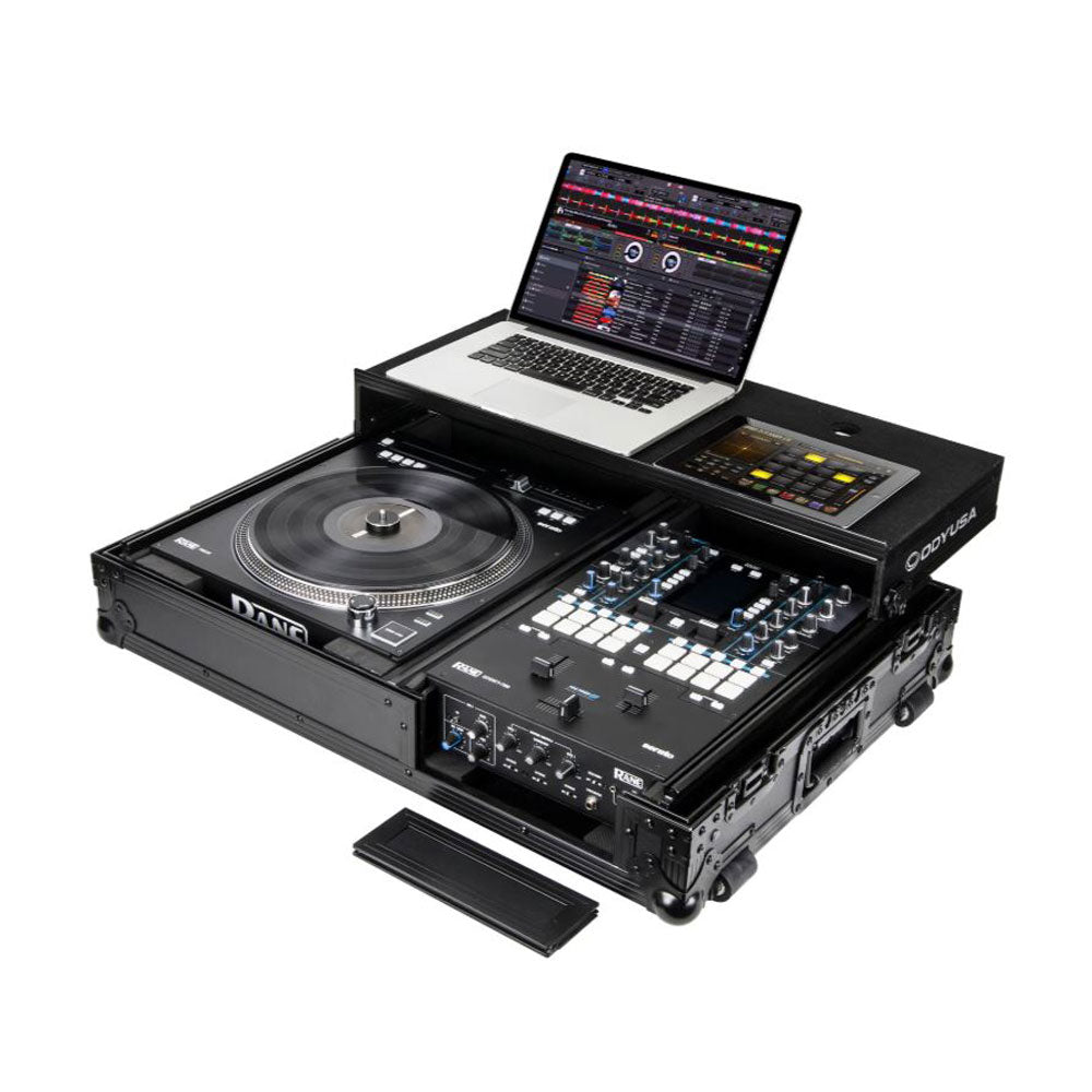 Odyssey Reversible DJ Coffin Flight Case with Full Laptop Glide Platform, Black - VMInnovations