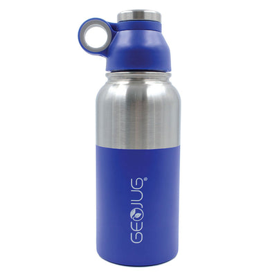 Brentwood GEOJUG 32 Ounce Stainless Steel Vacuum Insulated Water Bottle, Blue