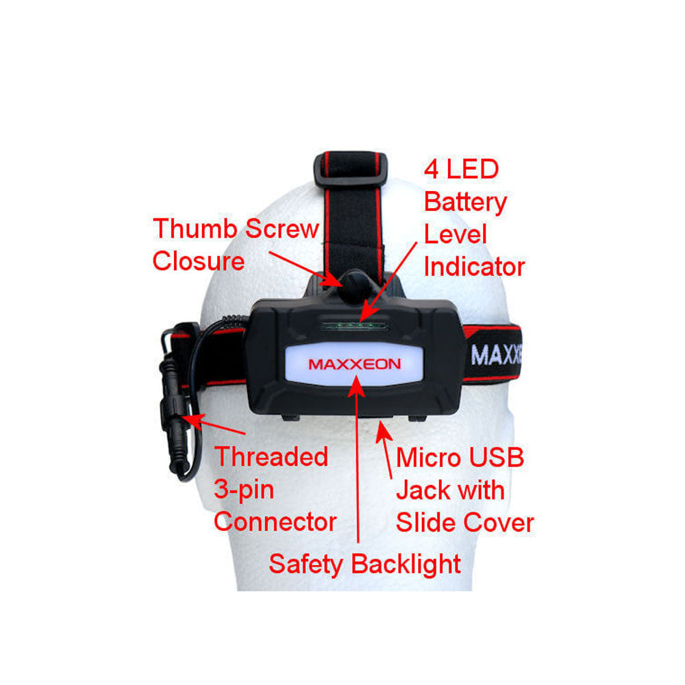 Maxxeon 630 Technician's Micro USB Rechargeable LED Work Headlamp (Refurbished)