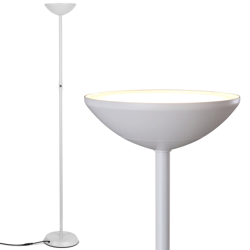 Brightech SkyLite LED High Lumen Uplight Torchiere Standing Floor Lamp, White
