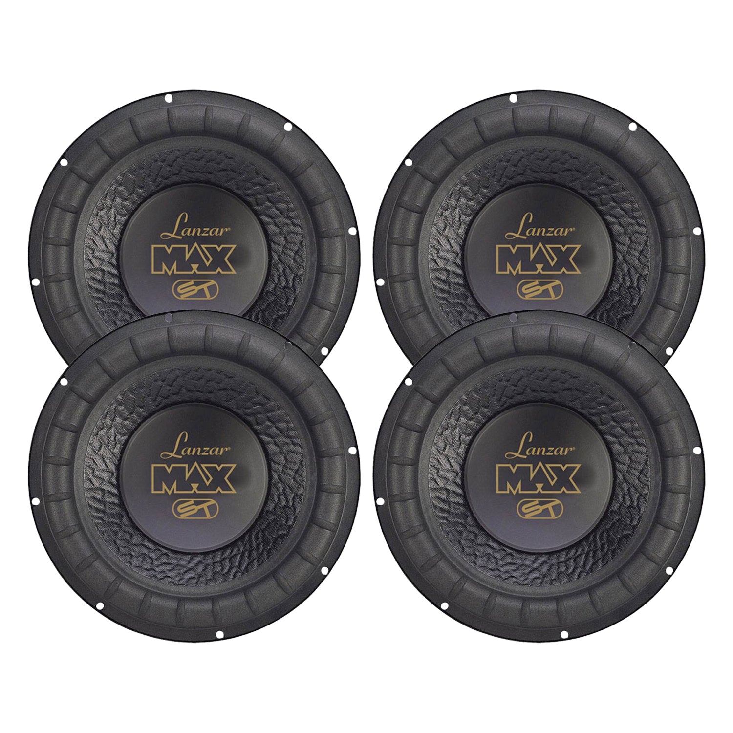 Lanzar MAX12D 12" 1000W Car Audio Subwoofer Power Sub Woofer DVC 4 Ohm (4 Pack)