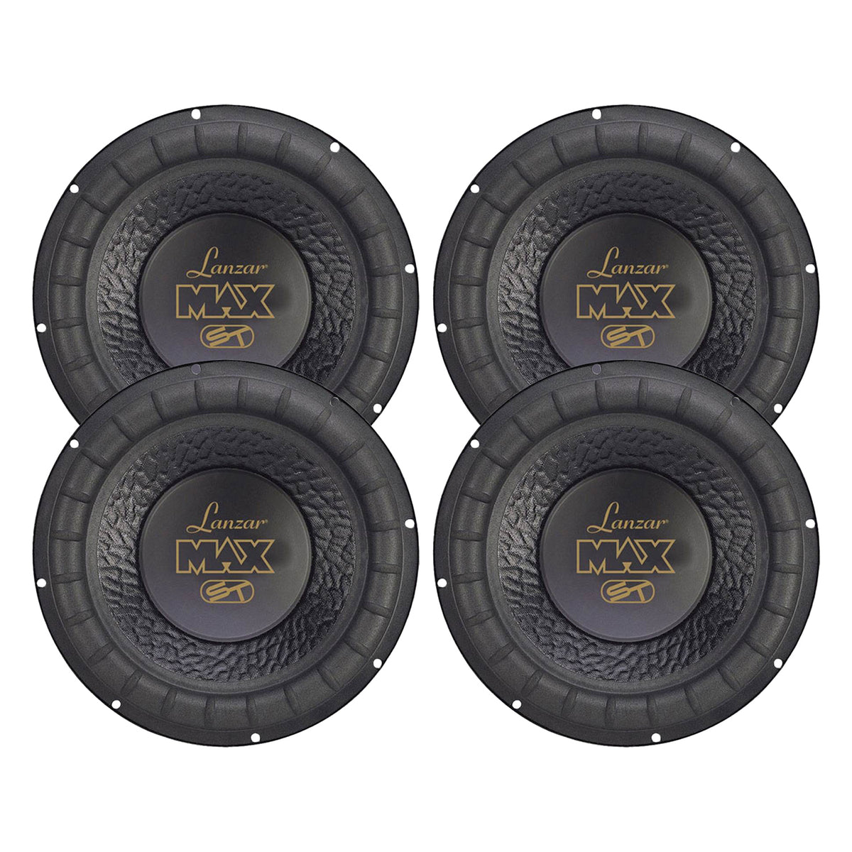 Lanzar MAX12D 12" 1000W Car Audio Subwoofer Power Sub Woofer DVC 4 Ohm (4 Pack)