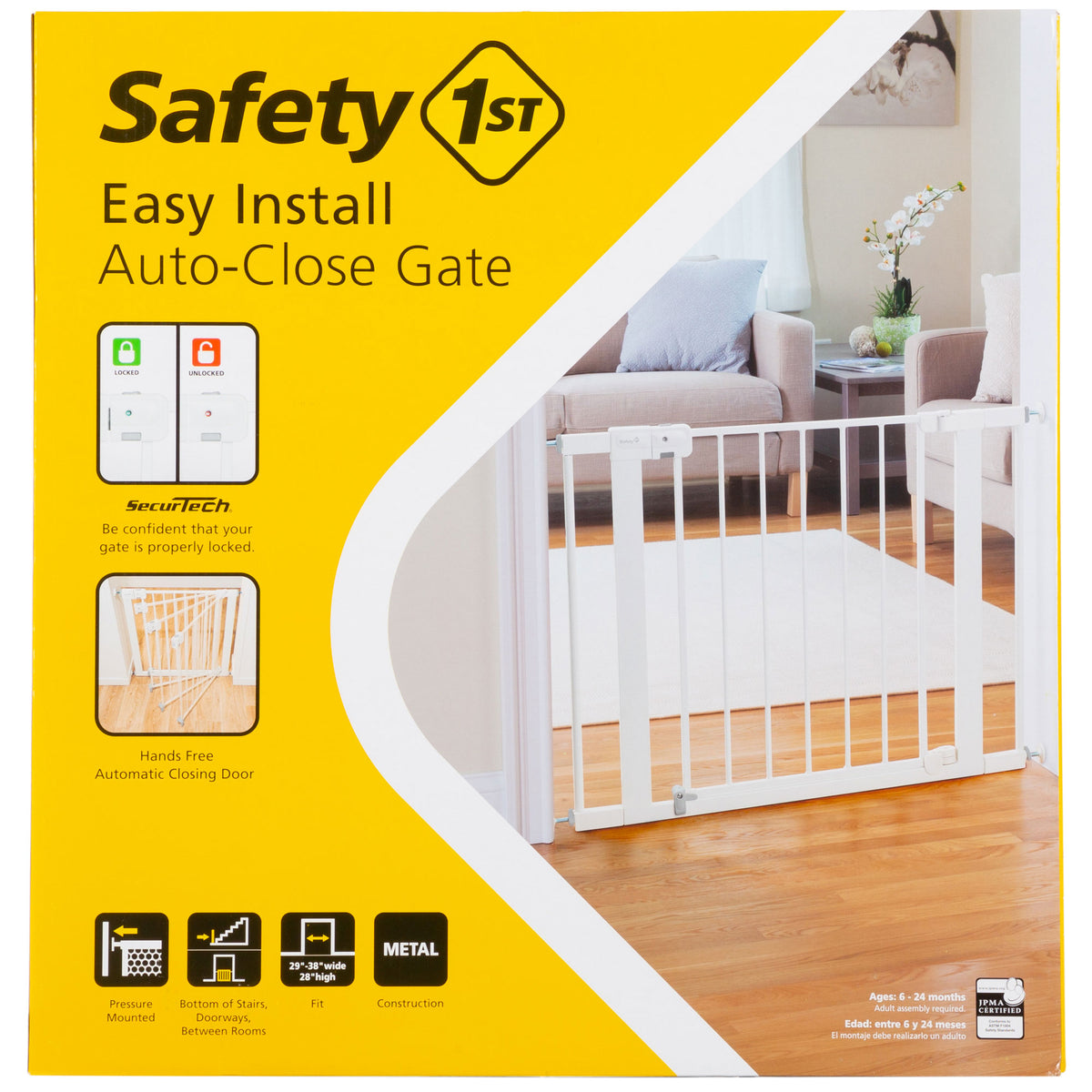 Safety 1st Easy Install Auto Close Mount 29 to 38 Inch Baby Safety Gate (Used)