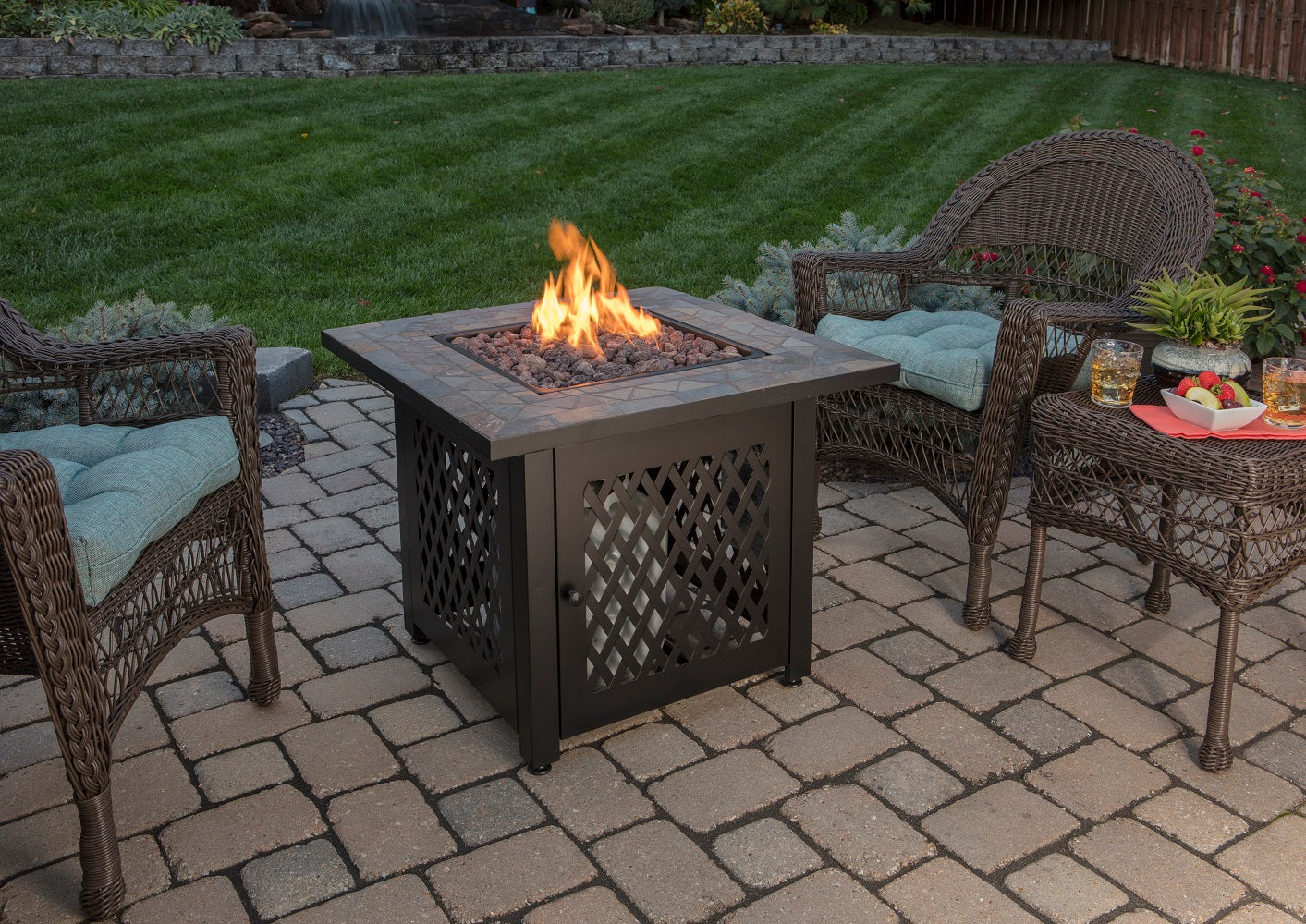 Endless Summer GAD1429SP 30,000 BTU Gas Firepit Table with Lava Rock (Open Box) - VMInnovations