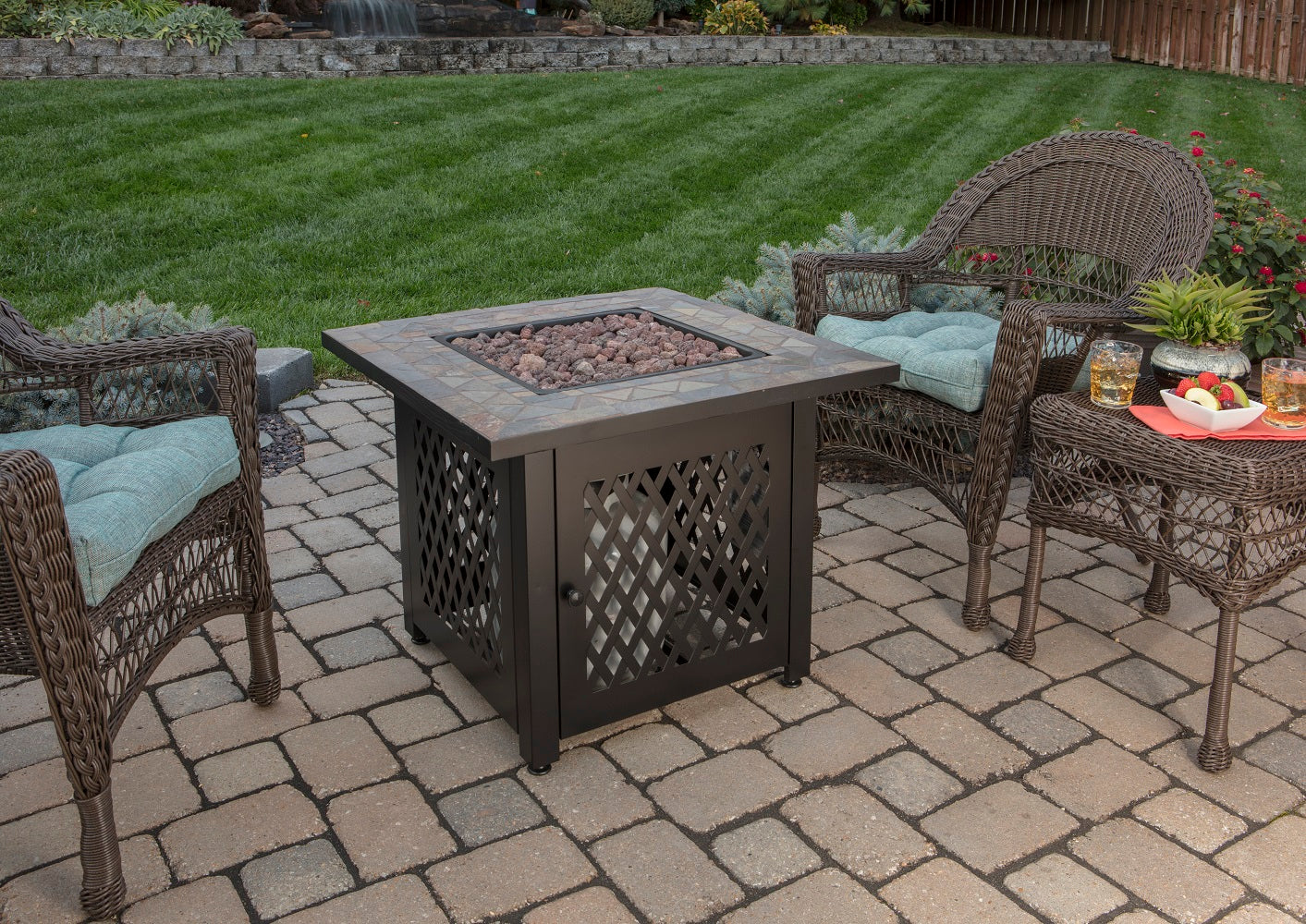 Endless Summer GAD1429SP 30,000 BTU Gas Firepit Table with Lava Rock (Open Box) - VMInnovations