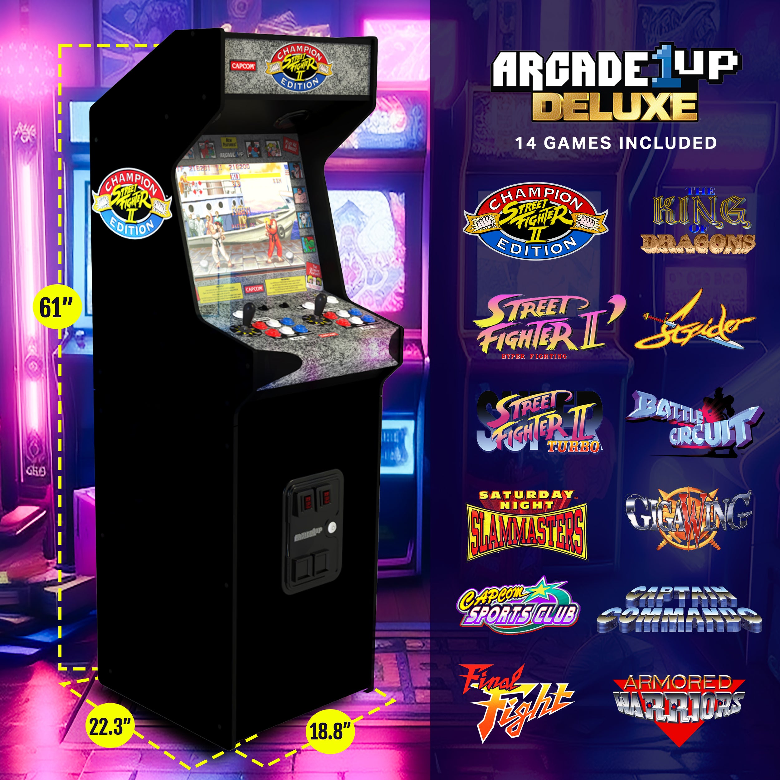 Arcade1Up Street Fighter II Deluxe 5ft Stand-Up Cabinet Arcade Machine (Used) - VMInnovations