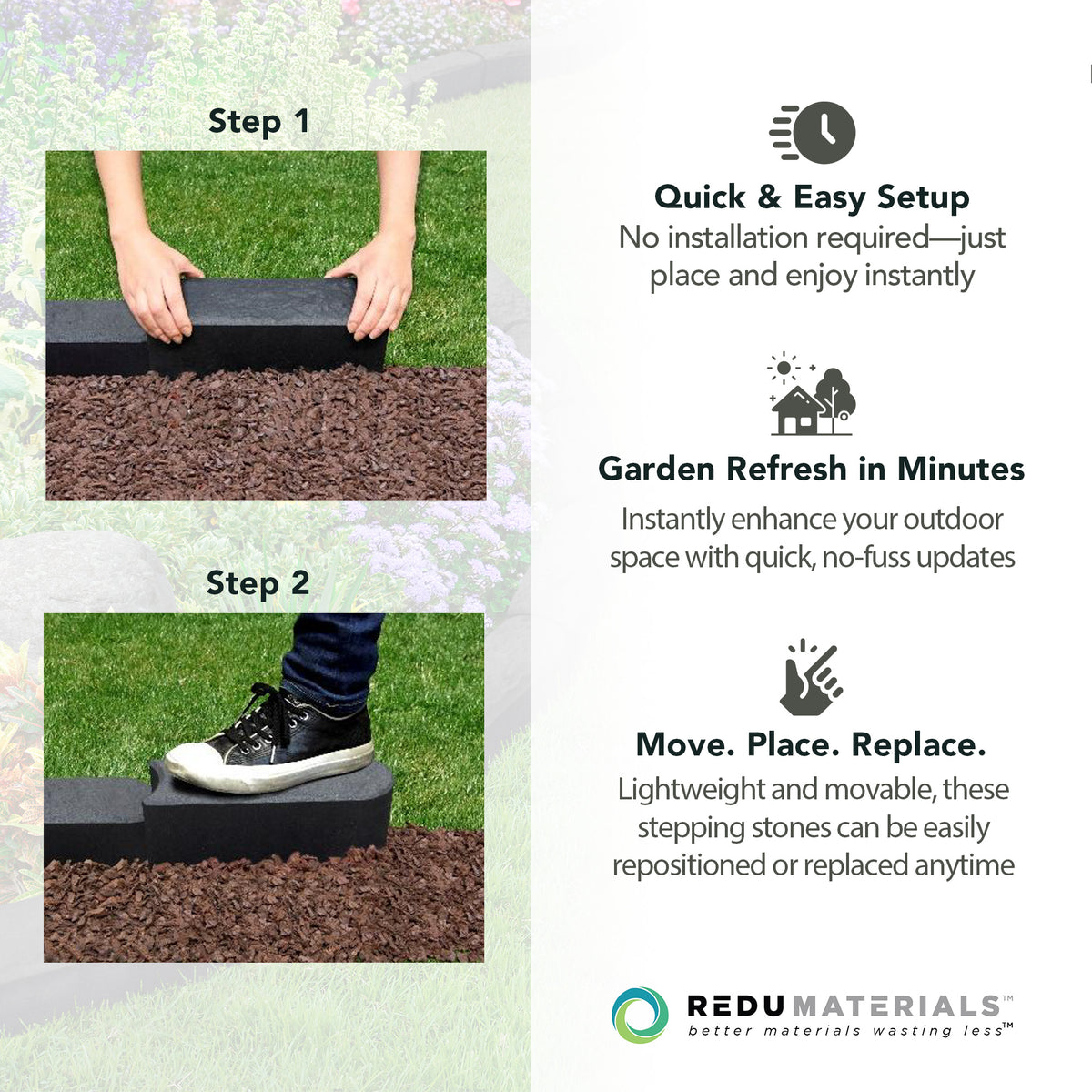Garden Central 12pk 12"x4" Stomp Edge Slate Lightweight Garden Borders(Open Box) - VMInnovations