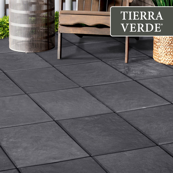 Garden Central 10 Pack 12" x 12" Stomp Stone Decorative Stepping Squares, Black - VMInnovations