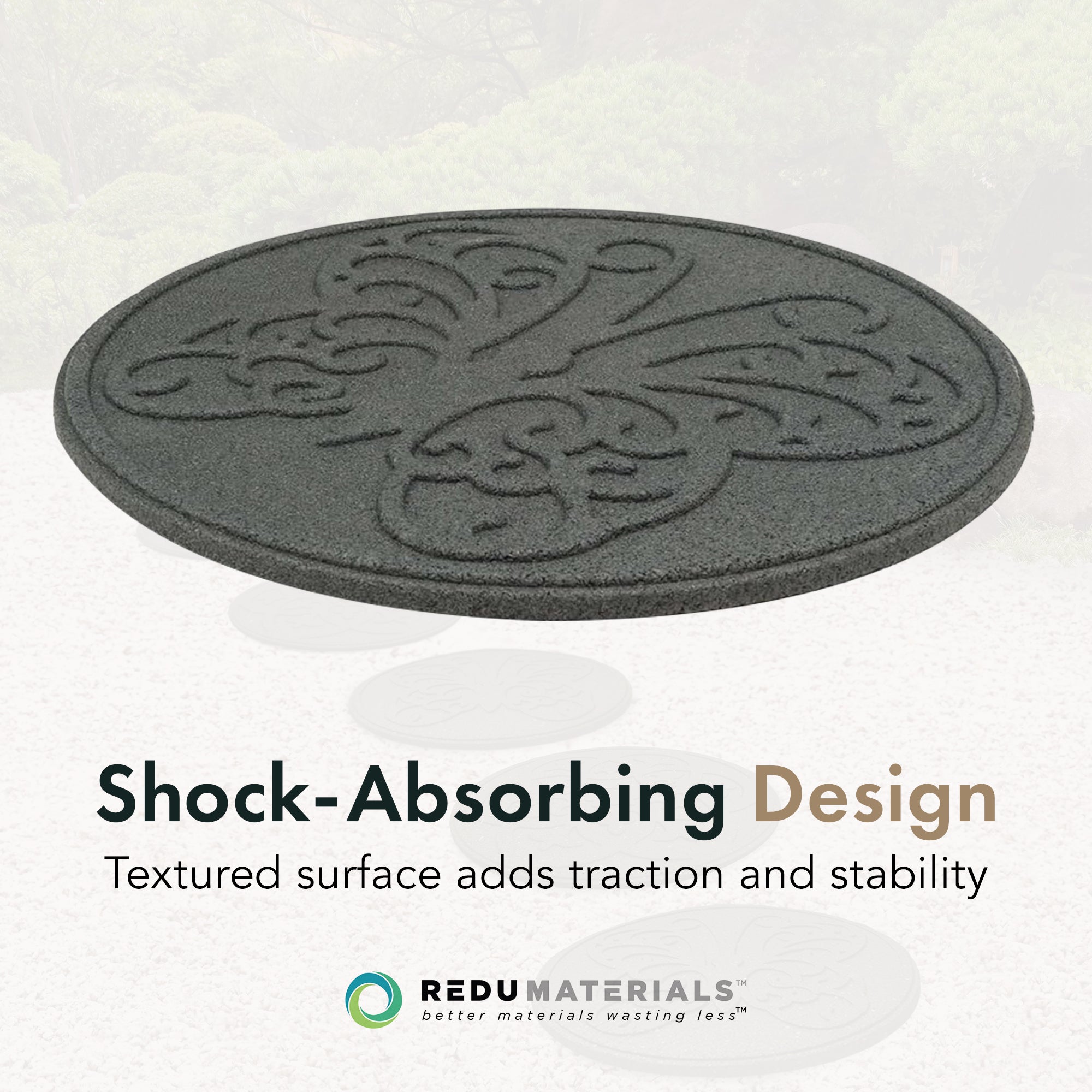 Garden Central 4 Pack 18" x 18" Butterfly Round Decorative Stepping Stones, Grey - VMInnovations